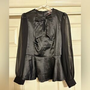 Voodoo Vixen Black Sheer Sleeve Blouse